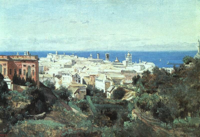 Jean-Baptiste Camille Corot View of Genoa Spain oil painting art